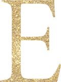 Alphabet E Gold Letter