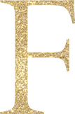 Alphabet F Gold Letter